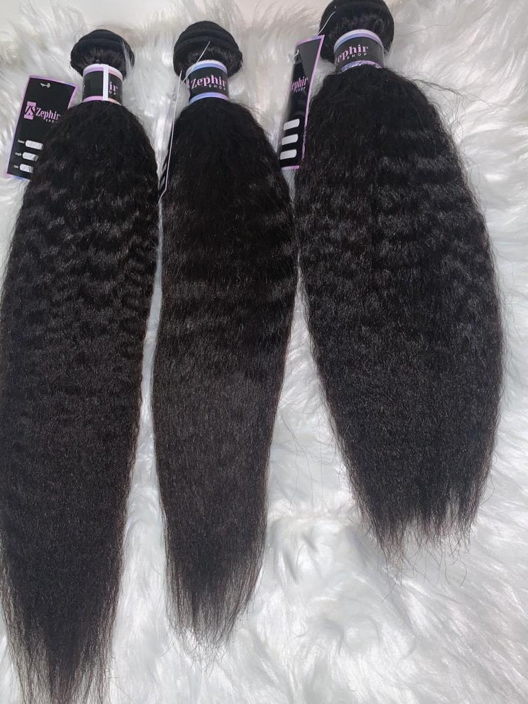 Kinky Straight Bundles 14,16,18 inch Human Hair Bundles 100% Human Hair