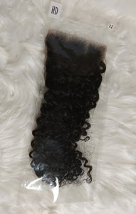 5x5 Lace Closure Kinky Curl Virgin Hair With Waive 12" Inch